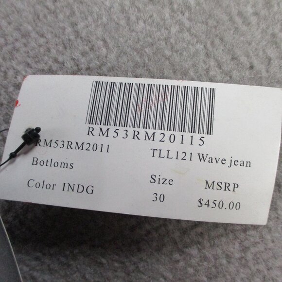 RMC Wave Jeans Mens 30 Tall 35" Inseam Black Embroidered Logo Flower Red Monkey - Picture 6 of 13